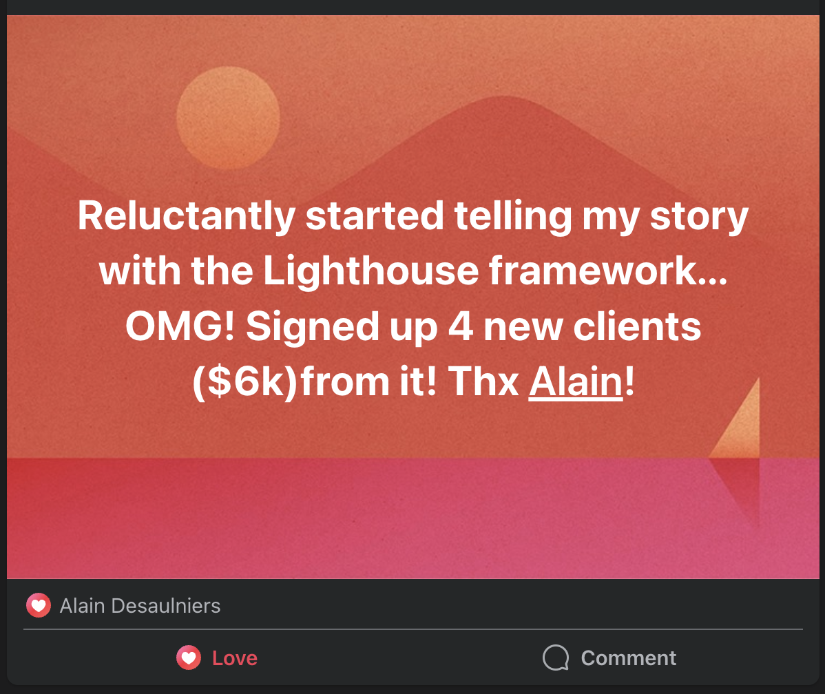 Client testimonial screenshot